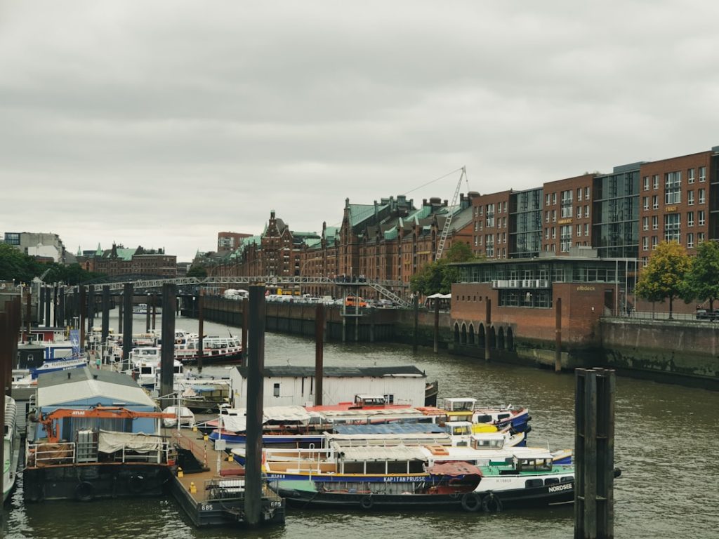 boats docked at a pier